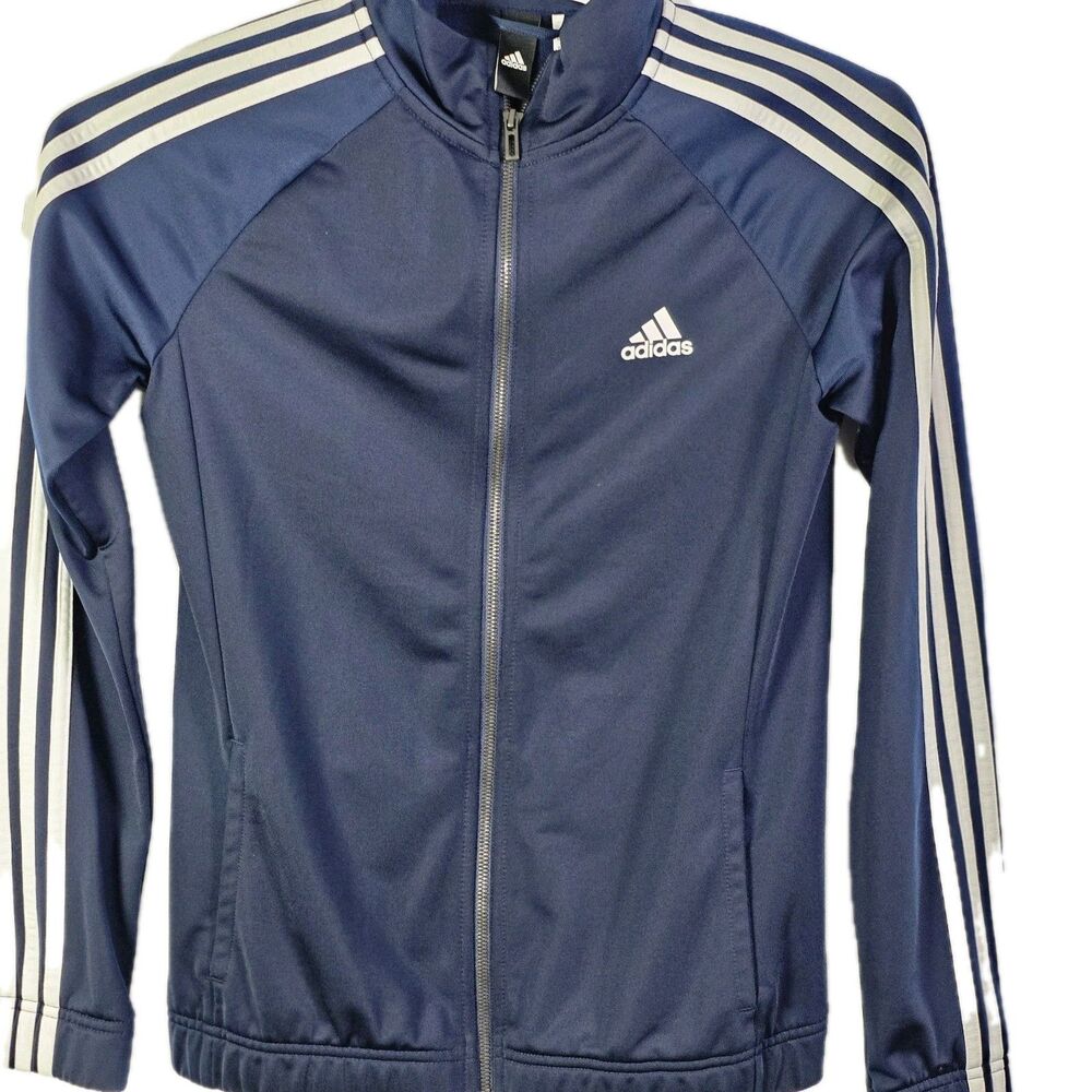 Adidas Women's Small Blue & White Full Zip Jacket